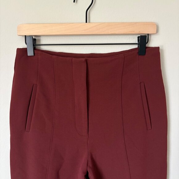 Veronica Beard Azariah Stretch Crepe Flare-Leg High-Rise Trousers Pants 6 Maroon - Picture 6 of 13